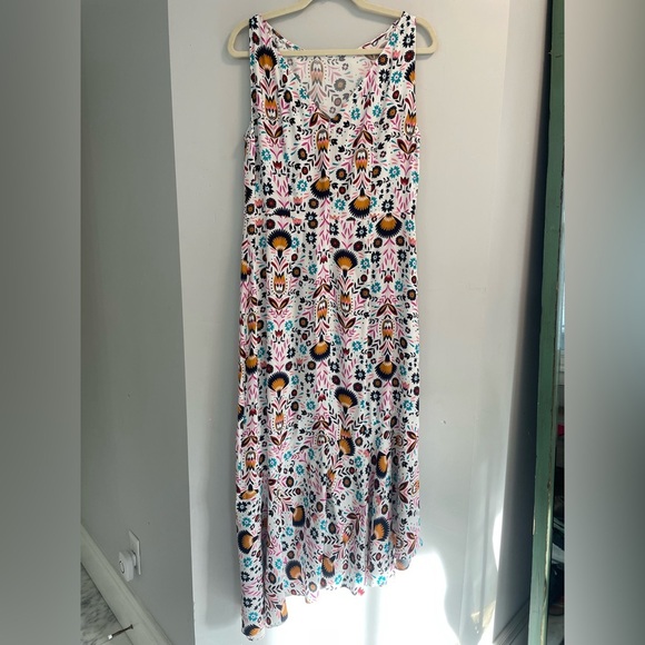 Boden, women’s US 10, multicolor floral asymmetrical sleeveless maxi dress EUC - Picture 3 of 8